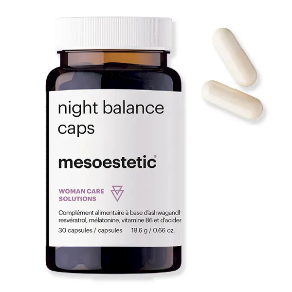 Mesoestetic Night Balance Caps complemento para favorecer el descanso durante la menopausia Night Balance Caps Mesoestetic complemento alimenticio para descanso en menopausia