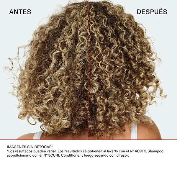 Transformación N4CURL Transformación con Olaplex N4CURL Bond Shaper