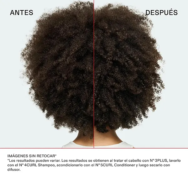 Antes y después N4CURL Antes y después Olaplex N4CURL en afro