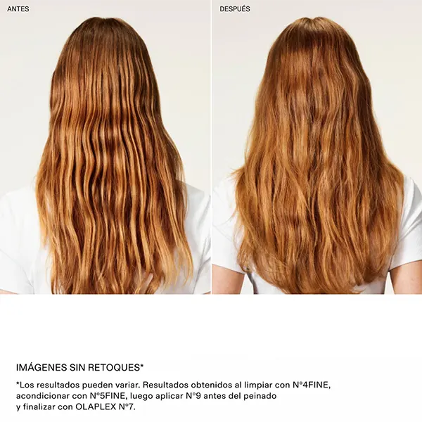 Cabello con más cuerpo. Volumen antes y después con Olaplex N4Fine