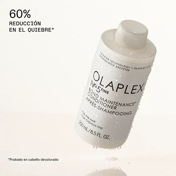 Cabello más fuerte y resistente. Resultados Olaplex N5FINE Bond Maintenance Conditioner